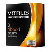 Ребристые презервативы VITALIS PREMIUM ribbed - 3 шт. - Vitalis - купить с доставкой в Нальчике