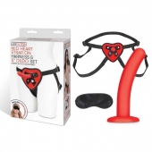Красный поясной фаллоимитатор Red Heart Strap on Harness   5in Dildo Set - 12,25 см. - Lux Fetish - купить с доставкой в Нальчике