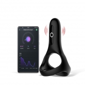 Черное виброкольцо Magic Motion Rise с подхватом мошонки - Magic Motion - в Нальчике купить с доставкой