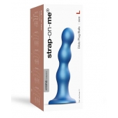 Голубая насадка Strap-On-Me Dildo Plug Balls size L - Strap-on-me - купить с доставкой в Нальчике