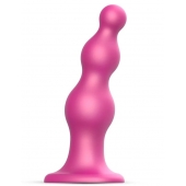 Розовая насадка Strap-On-Me Dildo Plug Beads size L - Strap-on-me - купить с доставкой в Нальчике