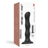 Черная насадка Strap-On-Me Dildo Geisha Balls size M - Strap-on-me - купить с доставкой в Нальчике