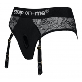 Черные трусики для насадок Diva Lingerie Harness - size S - Strap-on-me - купить с доставкой в Нальчике