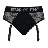 Черные трусики для насадок Diva Lingerie Harness - size S - Strap-on-me - купить с доставкой в Нальчике