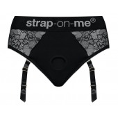 Черные трусики для насадок Diva Lingerie Harness - size L - Strap-on-me - купить с доставкой в Нальчике