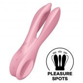Розовый вибратор Threesome 1 с  пальчиками - Satisfyer в Нальчике Розовый вибратор Threesome 1 с  пальчиками - Satisfyer