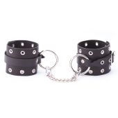 Черные кожаные оковы с люверсами - Crazy Handmade - купить с доставкой в Нальчике Черные кожаные оковы с люверсами - Crazy Handmade - купить с доставкой в Нальчике