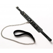 Черный ошейник с шипами и поводком - Crazy Handmade - купить с доставкой в Нальчике