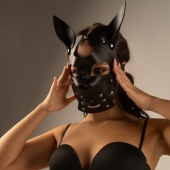 Черная маска  Собака  с ушками - Crazy Handmade - купить с доставкой в Нальчике