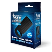 Черная открытая насадка на пенис с кольцом для мошонки XXXL-size - 9,9 см. - Sex Expert - в Нальчике купить с доставкой