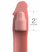 Телесная насадка-удлинитель 2 Inch Silicone X-tension with Strap - 20,3 см. - Pipedream - в Нальчике купить с доставкой