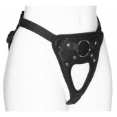 Черный универсальный пояс с фиксацией насадок кольцом - LOVETOY (А-Полимер) - купить с доставкой в Нальчике