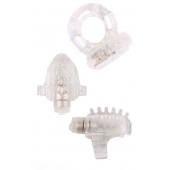 Набор из 3 прозрачных эрекционных колец с вибрацией Teasers Ring Kit - Chisa - в Нальчике купить с доставкой