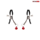 Серебристые зажимы на соски с шариками - Notabu - купить с доставкой в Нальчике