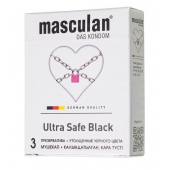 Ультрапрочные презервативы Masculan Ultra Safe Black - 3 шт. - Masculan - купить с доставкой в Нальчике