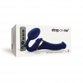 Синий безремневой страпон Multi Orgasm Size S с клиторальной стимуляцией - Strap-on-me - купить с доставкой в Нальчике