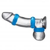 Комплект из трех голубых колец для эрекции 3-Pack Nuts   Bolts Stretch Cock Ring Set - BlueLine - в Нальчике купить с доставкой