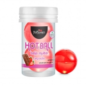 Лубрикант на масляной основе Hot Ball Beija Muito с ароматом шоколада и клубники (2 шарика по 3 гр.) - HotFlowers - купить с доставкой в Нальчике