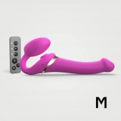 Ярко-розовый безремневой страпон Multi Orgasm Size M с клиторальной стимуляцией - Strap-on-me - купить с доставкой в Нальчике