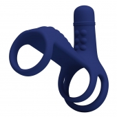 Синяя вибронасадка на пенис Vibrating Penis Sling - Baile - в Нальчике купить с доставкой