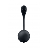 Черное виброяйцо Ribbed Petal с пультом ДУ - Satisfyer в Нальчике Черное виброяйцо Ribbed Petal с пультом ДУ - Satisfyer