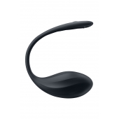 Черное виброяйцо Ribbed Petal с пультом ДУ - Satisfyer в Нальчике Черное виброяйцо Ribbed Petal с пультом ДУ - Satisfyer