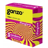 Презервативы с анестетиком для продления удовольствия Ganzo Long Love - 3 шт. - Ganzo - купить с доставкой в Нальчике