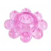 Розовое гелевое эрекционное кольцо-цветок - Toyfa Basic - в Нальчике купить с доставкой