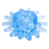 Голубая гелевая насадка с шипиками - Toyfa Basic - в Нальчике купить с доставкой