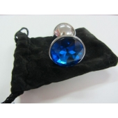 Анальное украшение BUTT PLUG  Small с синим кристаллом - 7 см. - Anal Jewelry Plug - купить с доставкой в Нальчике Анальное украшение BUTT PLUG  Small с синим кристаллом - 7 см. - Anal Jewelry Plug - купить с доставкой в Нальчике