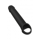 Черная насадка-удлинитель с вибрацией Vibrating Extender With Remote - Dream Toys - в Нальчике купить с доставкой