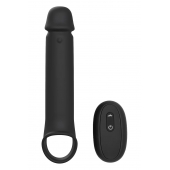 Черная насадка-удлинитель с вибрацией Vibrating Extender With Remote - Dream Toys - в Нальчике купить с доставкой