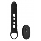 Черная насадка-удлинитель Vibrating Extender With Remote с вибрацией - Dream Toys - в Нальчике купить с доставкой