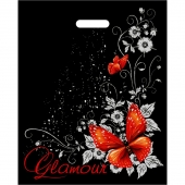 Черный пакет Glamour с вырубной ручкой (38х47 см) - Сима-Ленд - купить с доставкой в Нальчике