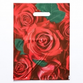 Пакет с цветочным принтом и вырубной ручкой (30х40 см) - Сима-Ленд - купить с доставкой в Нальчике