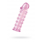 Розовая насадка на пенис с шипами - 12,5 см. - A-toys - в Нальчике купить с доставкой