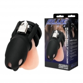 Черная клетка для пениса Silicone Small 2 in Cock Cage With Ball Divider - BlueLine - купить с доставкой в Нальчике
