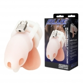 Белая клетка для пениса Silicone Small 2 in Cock Cage With Ball Divider - BlueLine - купить с доставкой в Нальчике