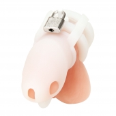 Белая клетка для пениса Silicone Small 2 in Cock Cage With Ball Divider - BlueLine - купить с доставкой в Нальчике