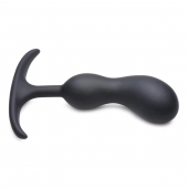 Черный массажер простаты с утяжелителями Premium Silicone Weighted Prostate Plug Medium - 16,3 см. - XR Brands - в Нальчике купить с доставкой