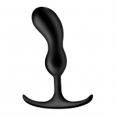 Черный массажер простаты с утяжелителями Premium Silicone Weighted Prostate Plug Medium - 16,3 см. - XR Brands - в Нальчике купить с доставкой