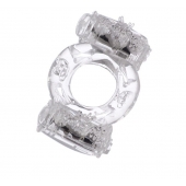 Прозрачное виброкольцо с двумя вибропульками - Toyfa Basic - в Нальчике купить с доставкой