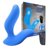 Синий вибромассажер простаты 3,5’’ Remote Control Curve P-spot Massager - 12 см. - Erokay - в Нальчике купить с доставкой