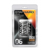 Прозрачная насадка с объёмными чёрточками STAY HARD COCK SLEEVE 06 CLEAR - Blush Novelties - в Нальчике купить с доставкой