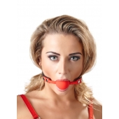 Силиконовый кляп-шар на чёрных ремешках Red Gag silicone - Orion - купить с доставкой в Нальчике