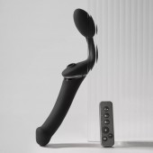 Черный безремневой вибрострапон Strap-On-Me Multi Orgasm Size XL - Strap-on-me - купить с доставкой в Нальчике