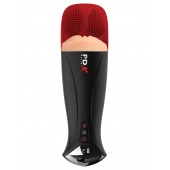 Телесный мастурбатор-вагина в черной колбе с вибрацией Fuck-O-Matic Pro XL - Pipedream - в Нальчике купить с доставкой