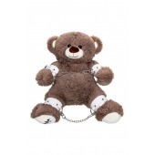 Бондажный набор: бурый мишка с белыми оковами и наручниками - Pecado - купить с доставкой в Нальчике