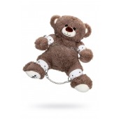 Бондажный набор: бурый мишка с белыми оковами и наручниками - Pecado - купить с доставкой в Нальчике