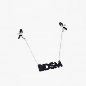 Зажимы на соски с кожаной подвеской BDSM - Crazy Handmade - купить с доставкой в Нальчике